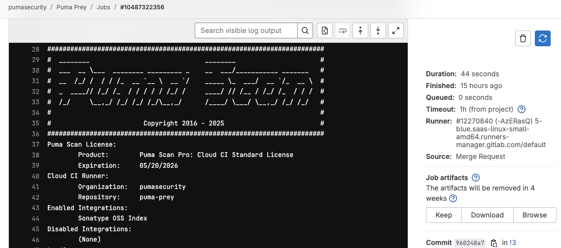 Puma Scan CI Job