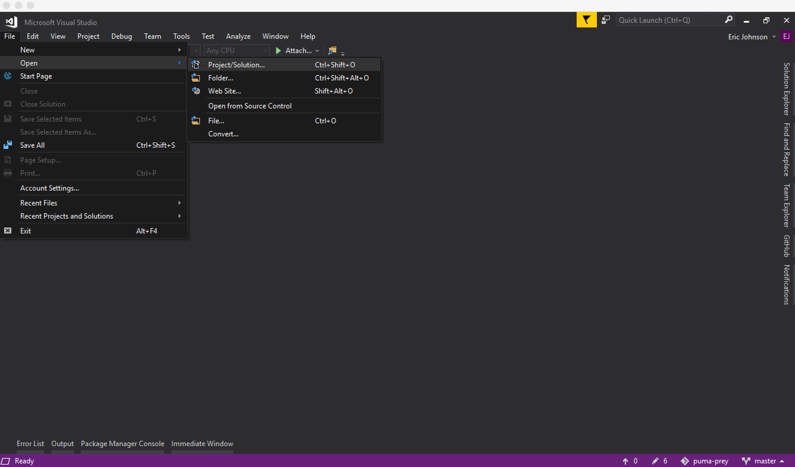 Open your project in Visual Studio